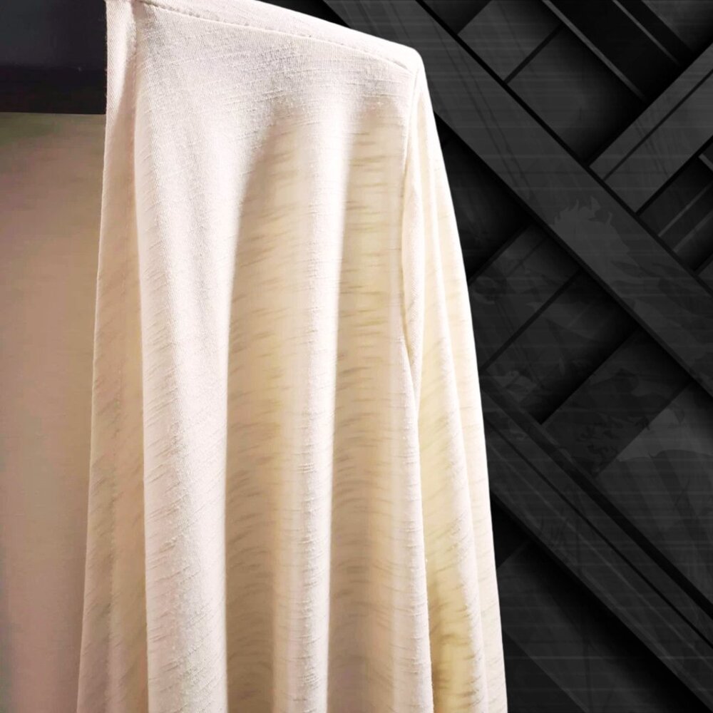 Woman Within 2X Ivory Long Open Cardigan Duster Sweater Lightweight Plus 26/28 - Picture 5 of 7